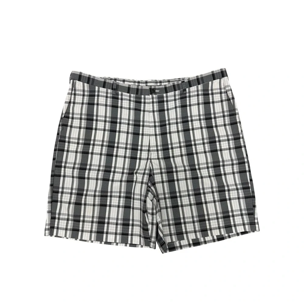 Mens‎ Haggar Plaid Shorts Size 46 Stretch Waistband
